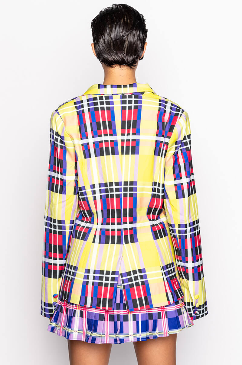 PRIVATE SCHOOL PLAID BLAZER