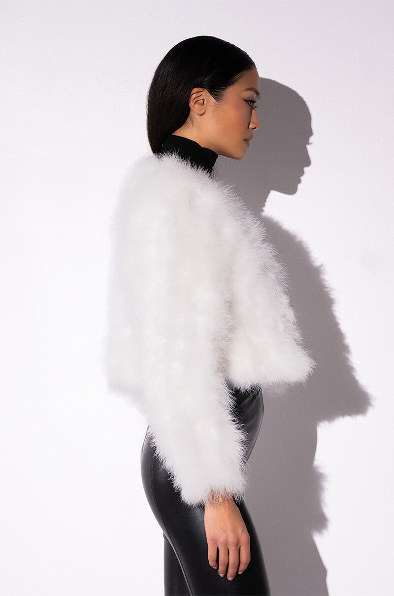 QUINN CROPPED FEATHER JACKET