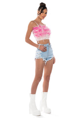 REAL OSTRICH FEATHER TOP