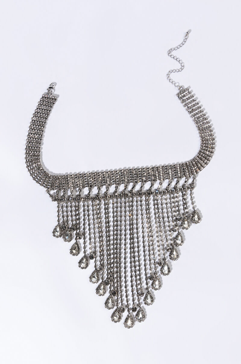RHINESTONE FACE CHAINS NECKLACE