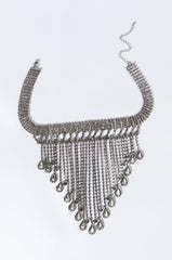 RHINESTONE FACE CHAINS NECKLACE