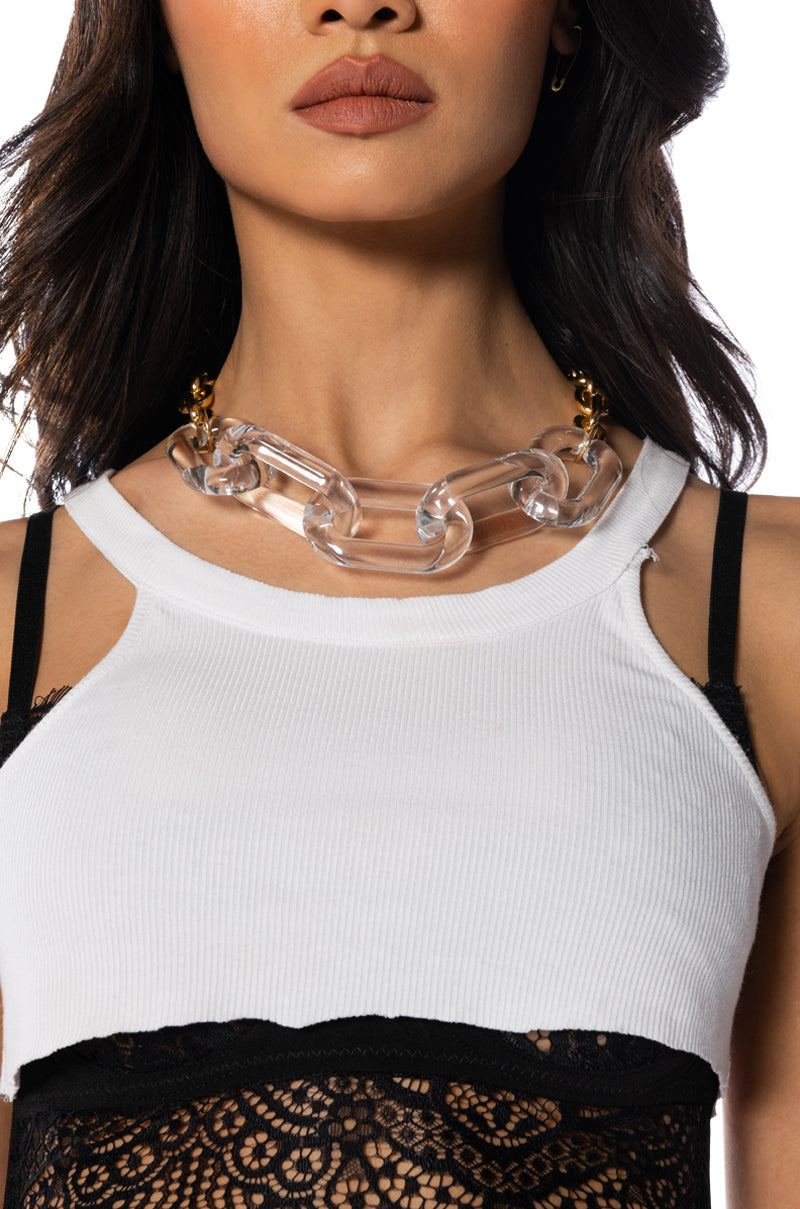 RIGHT THROUGH ME ACRYLIC CHAIN CHOKER
