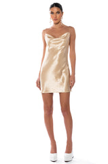 JACKIE SLEEVELESS COWL NECK MINI DRESS