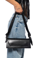 ROSHI BLACK TIE HANDLE PURSE