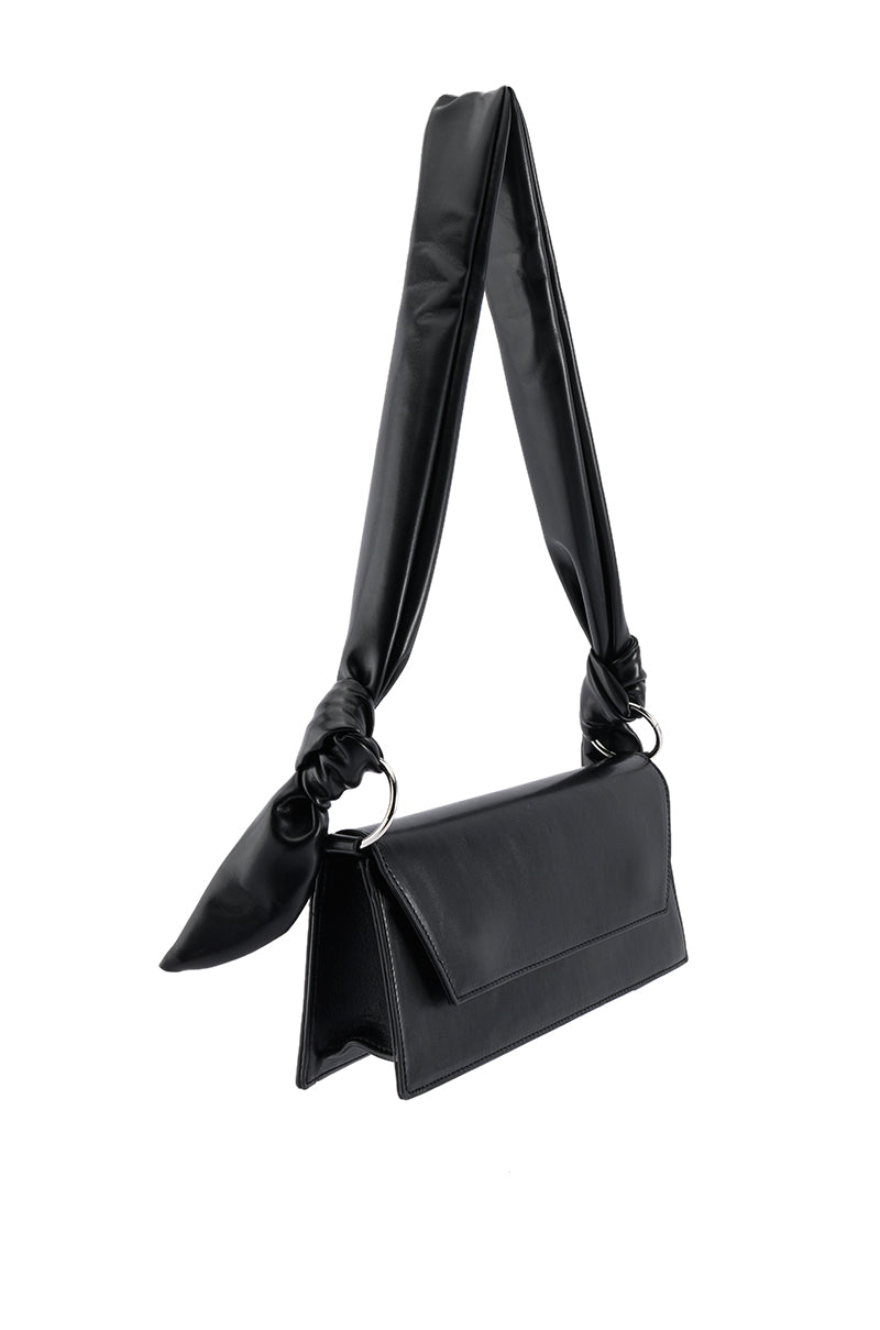 ROSHI BLACK TIE HANDLE PURSE