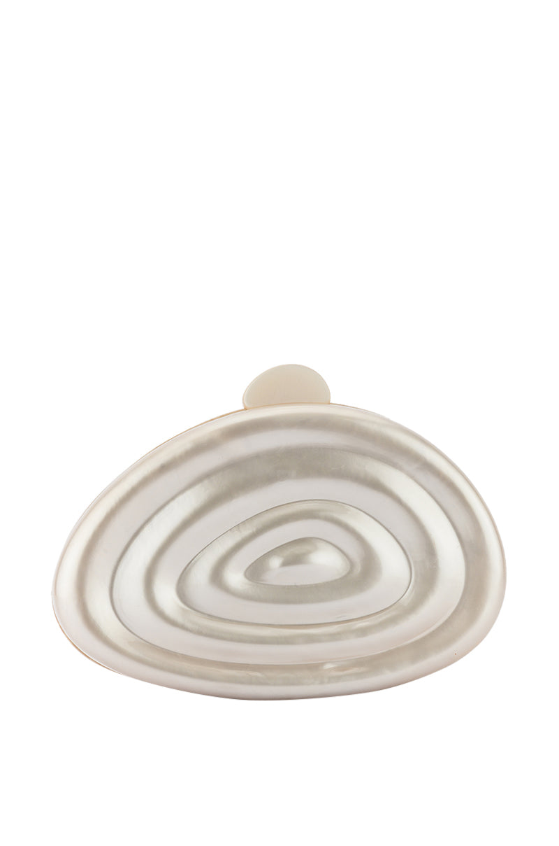 SHE SELLS SEA SHELLS ACRYLIC CLUTCH