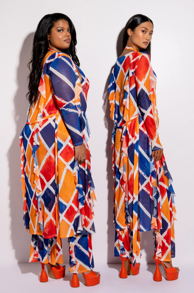 SKYART X AKIRA MAXI RUFFLE CARDIGAN