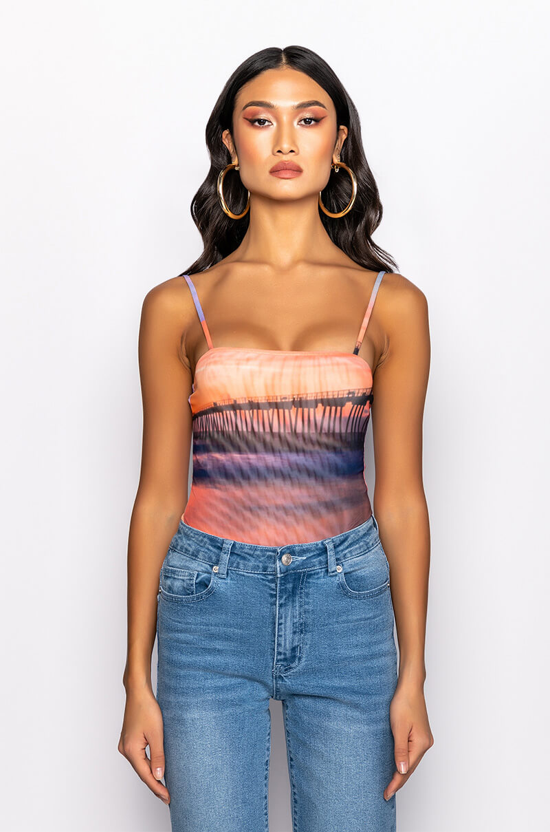 SOL SQUARE NECK MESH BODYSUIT