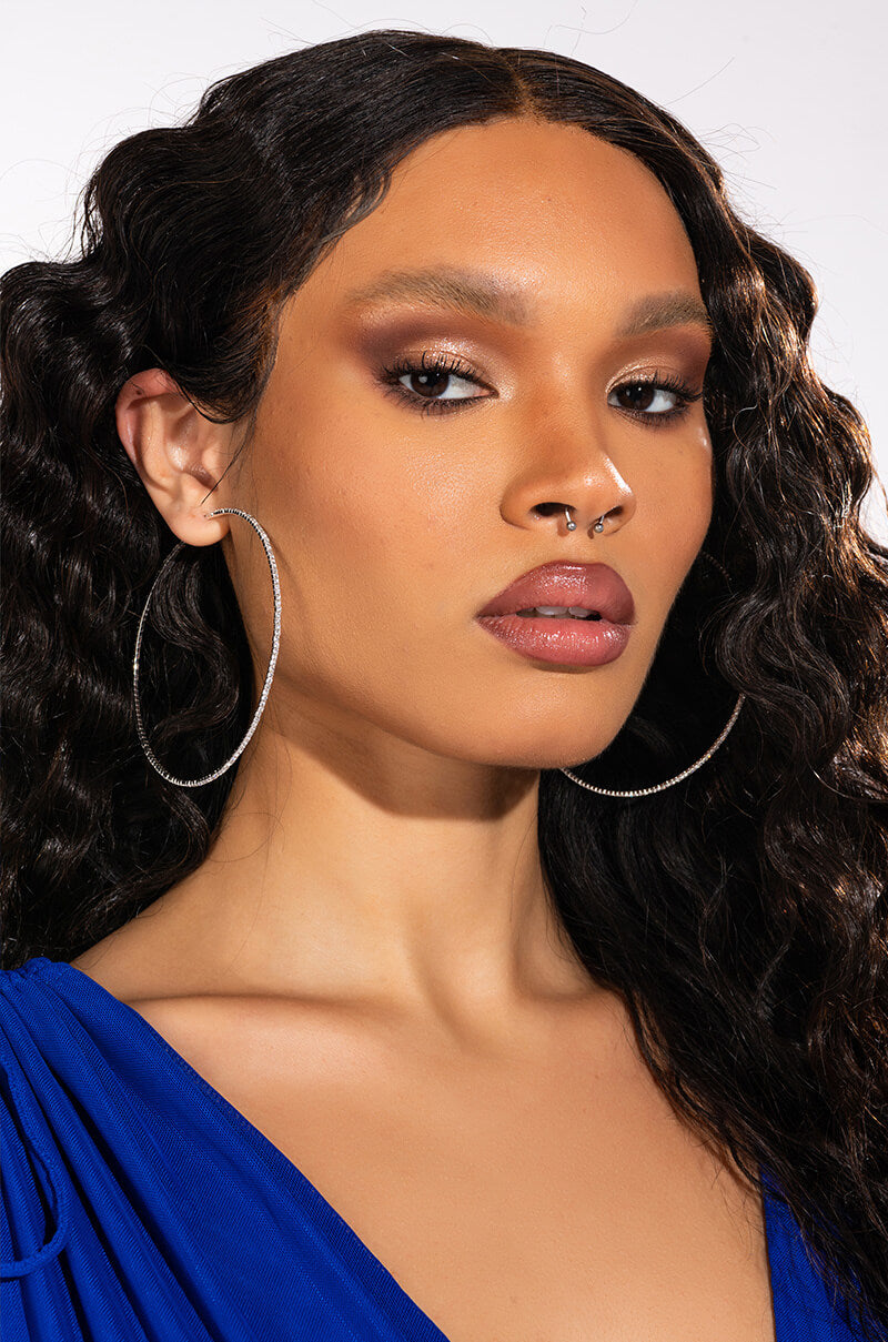 SPARKLE SILVER 80MM RHINESTONE HOOPS