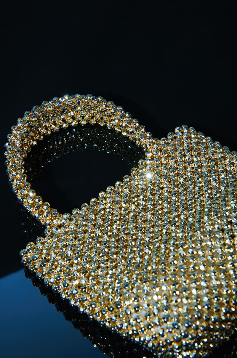 SPARKLING EMBELLISHED GOLD BAG