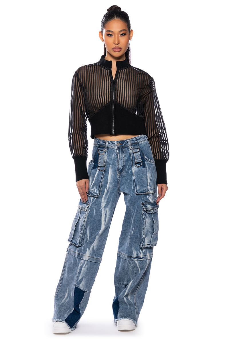 TOVE MESH FITTED BOMBER