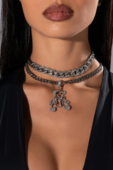 TEDDY LAYERED RHINESTONE CHOKER