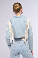 TEXAS RODEO WEEK FRINGE DENIM JACKET