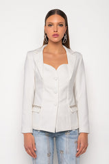 THAT'S AMORE SWEETHEART NECKLINE BLAZER