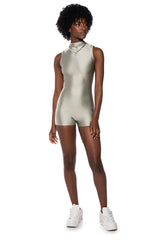 THE CASSIE SLEEVELESS SLINKY ROMPER IN GREY