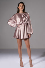 TIME TO DINE LONG SLEEVE MINI DRESS