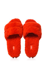 UGG COZETTA FUR SLIPPERS IN RED