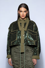 VIBE ALL NIGHT SEQUIN NYE BOMBER JACKET