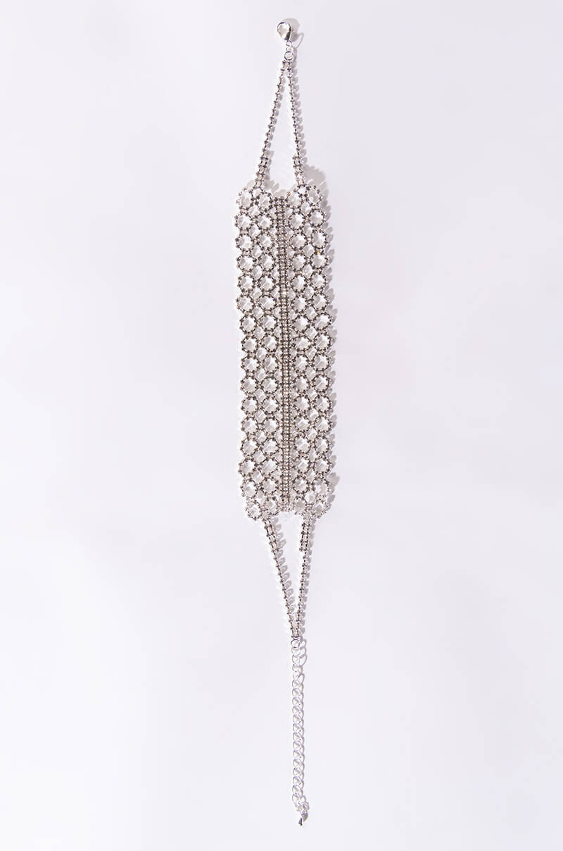 VICTORIA RHINESTONE LACE STATEMENT CHOKER