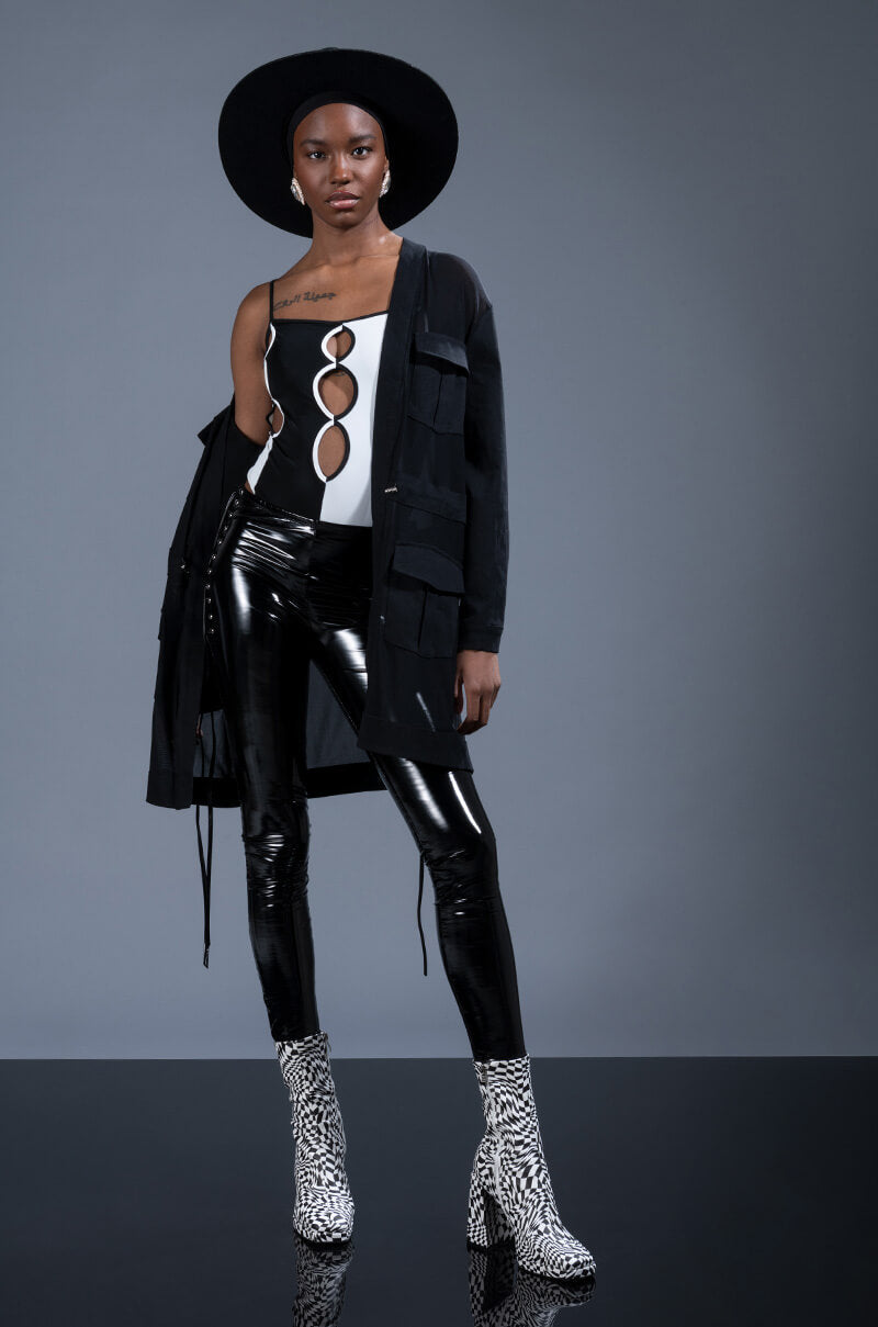 WASHPOPPIN VINYL LACE UP LEGGING