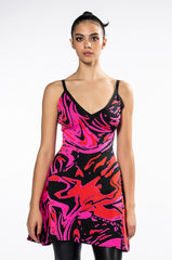 WHO NEEDS LOVE FIT AND FLARE MINI DRESS