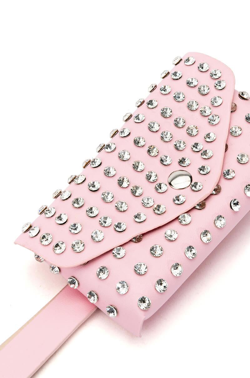 WOKE UP IN VEGAS RHINESTONE BELT BAG