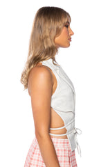 YOU'RE NO GOOD FOR ME OPEN BACK VEST